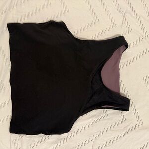 Athleta Black and Purple High Neck Tank Top